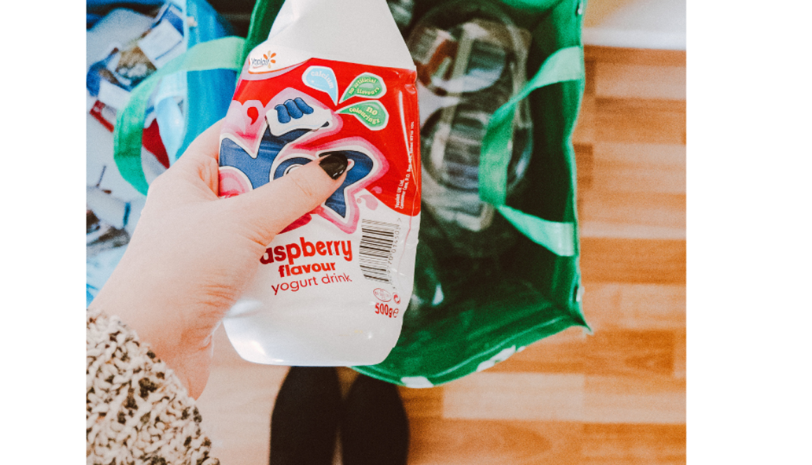 Person saving a bottle