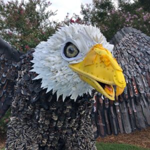 Eagle made from plastic debris