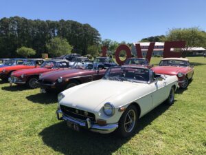 Antique Cars Near LOVE Sign