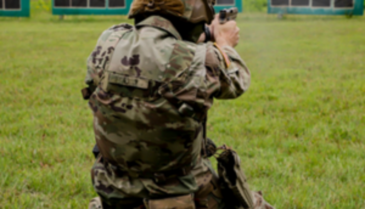 Soldier shooting during target practice