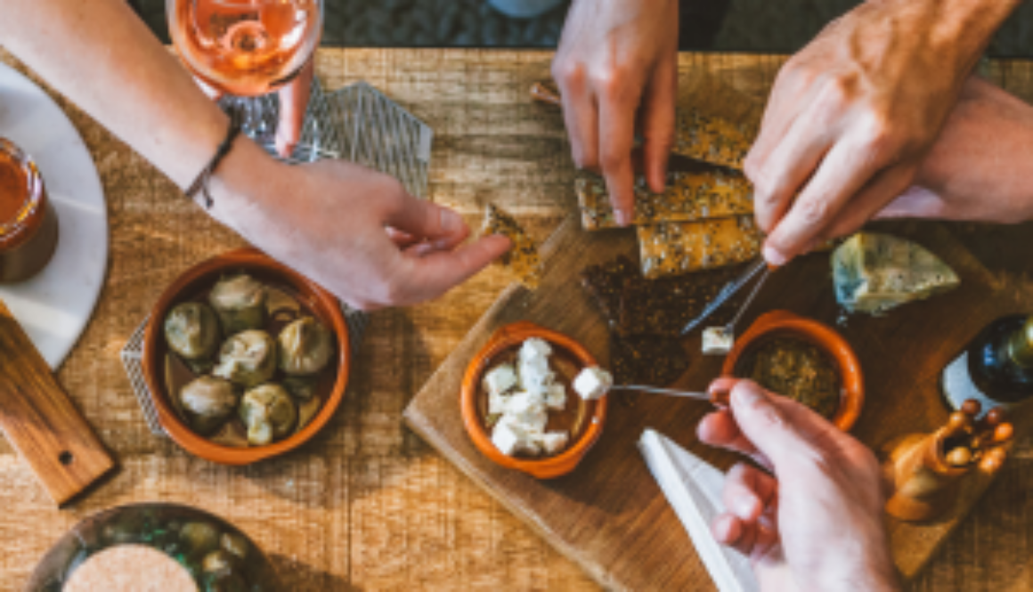 Guests enjoying food that doesn't require knives and forks