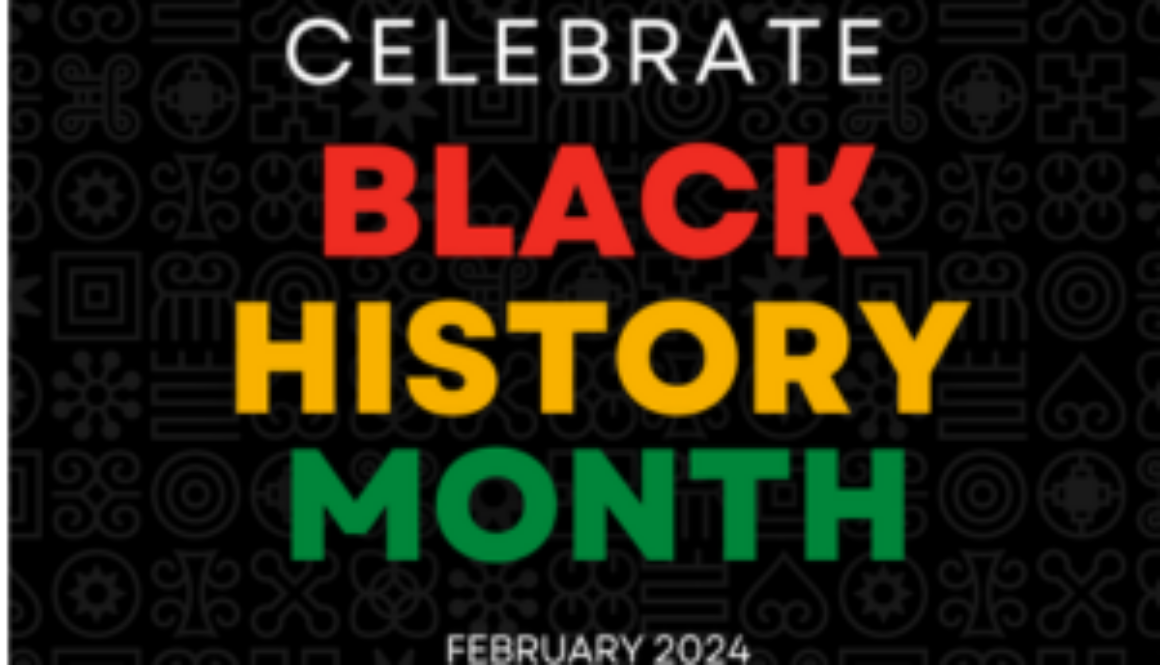 Colorful graphic with words Celebrate Black History Month