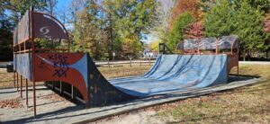 Photo of a half-pike skateboard ramp