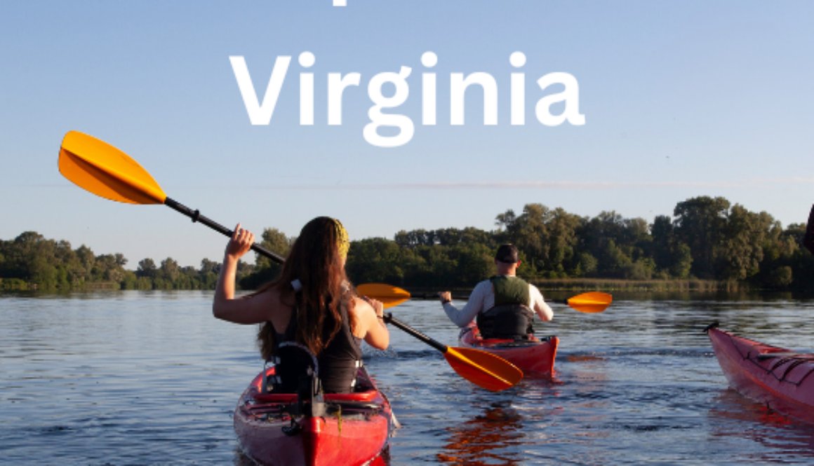 People paddling kayaks on the water.