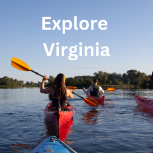 People paddling kayaks on the water.
