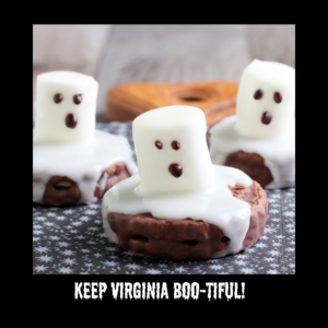 "Ghost" marshmallow brownies for Halloween