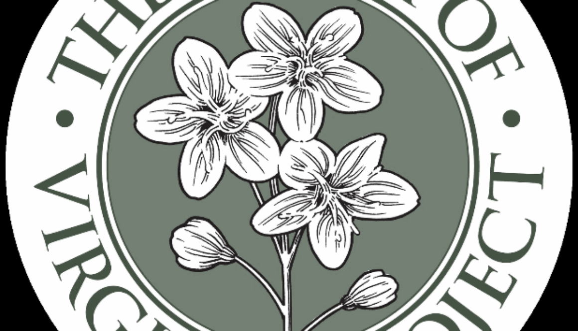 Circle logo for The Flora of Virginia Project with a sketched flower in the center