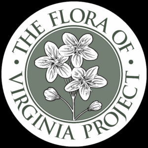 Circle logo for The Flora of Virginia Project with a sketched flower in the center