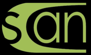 Green and black logo for Scottsville Center for Arts and Nature 