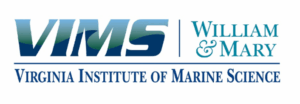 Blue words on white background that read: VIMS, Virginia Institute of Marine Science; William & Mary
